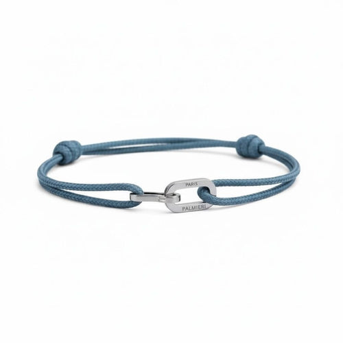 PALMIERI Rope bracelet - Grey stone