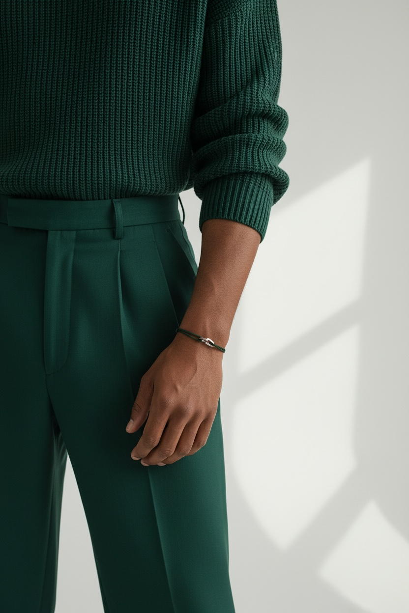 PALMIERI Rope bracelet - Forrest Green