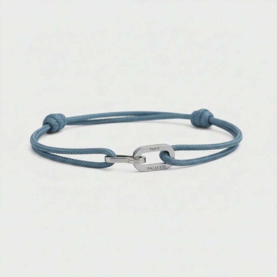 PALMIERI Rope bracelet - Grey stone